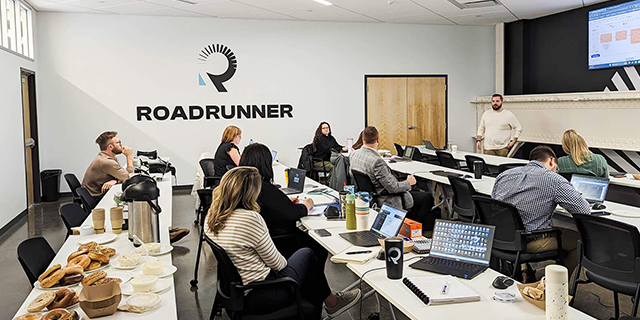 interior of the RoadRunner Headquarter building with employees